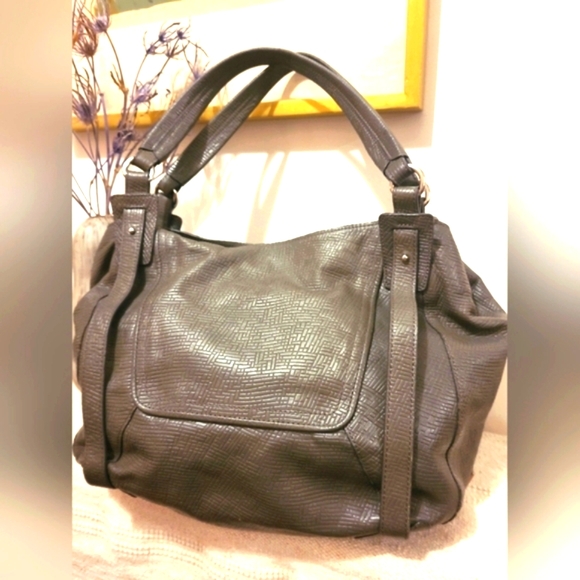 Kooba Jonnie Grey Textured Leather Tote - Picture 2 of 6